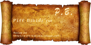 Piff Bibiána névjegykártya